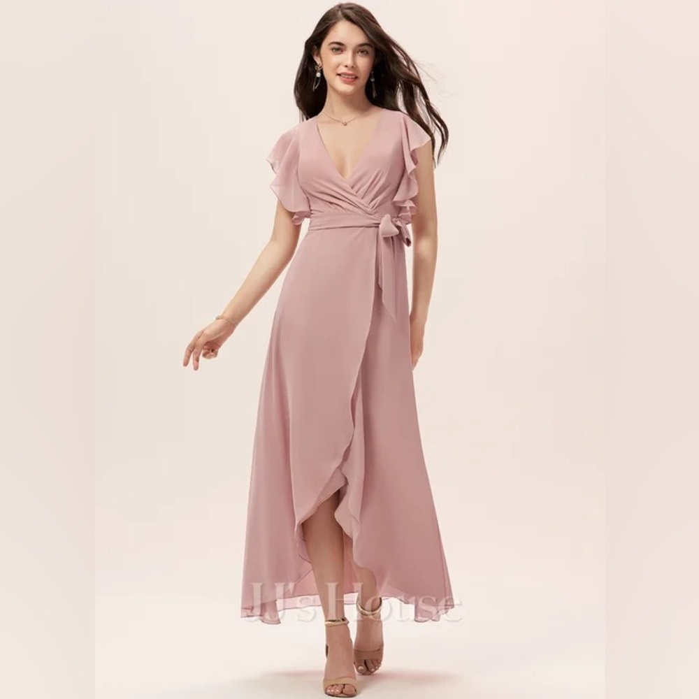 Jjs House Dusty Rose High Low Chiffon Dress Size 6